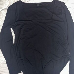 All Saints Black Long Sleeve Bodysuit